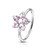 Pink CZ Flowers Bendable Hoops