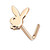 Nose L Bend Stud Ring with Playboy Bunny Top Surgical Steel 20ga- Sold Each