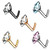 Nose Ring Stud L-shape with Prong Setting Cubic Zirconia 20 Gauge