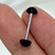 Black Acrylic Half Ball Straight Barbell