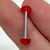 Red Acrylic Half Ball Straight Barbell