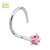 Pink Star CZ Corkscrew Nose Stud