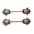 PVD Rose Gold Turquoise Gems Hamsa Hand Nipple Barbell