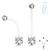 Bio-flex Maternity Belly Button Ring with Double Jeweled Prong Setting CZ 14ga
