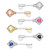 Opal Heart Vintage Key Nipple Barbell