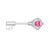 Pink Heart Opal Key Nipple Barbell