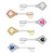 Key Design 14ga Nipple Barbell with Opalite Gem 1 Pair