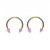 Horseshoe Ring 4 Pack Anodized 16G Circular Barbell Blue & Multi-Color Spikes