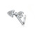 Nose Stud Screw L-Bend Heart Arrow Design 20g with Clear Cubic Zirconia Gems - Out of Stock