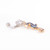 Dangling Blue and Gold Seahorse Belly Ring with CZ Gems