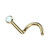 PVD Gold Opal Corkscrew Nose Rings Studs