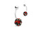 Black CZ Ferido Belly Rings Piercings