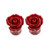 Pair of Organic Resin Ear Plugs Red Rose Blossom