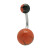 Orange & Black Hand Painted 14 gauge Belly Ring