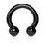 Acrylic Black Horseshoe Circular Barbell