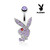 Silver Purple Red CZ Playboy Belly Rings