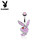 Playboy Bunny 316L Surgical Steel Navel Ring with Multi Colored Gems 