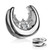 PVD Silver Crescent Moon Saddle Plug