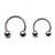 2PCS Ball Ends Horseshoe Circular Barbells
