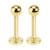 2PCS PVD Gold Flat Back Labret Stud