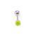 Tongue Barbell with UV Glow Synthetic Opal Design 14G 3/4