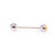 Tongue Barbell with UV Glow Synthetic Opal Design 14G 3/4