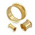 PVD Matte Gold Double Flare Screw Fit Tunnels