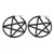 PVD Black Dangle Pentagram Hoop Earrings