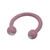 PVD Pink Bezel CZ Horseshoe Circular Barbell