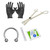 Piercing Kit Sterilized Titanium Horseshoe Ring 16G 3/8 Forceps Clamps, Needles, Gloves And Jewelry 