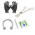 Sterilized Piercing Kit Titanium Horseshoe Ring 16G 3/8 Forceps Clamps, Needles, Gloves And Jewelry