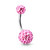 Pink Ferido Gems Belly Button Ring