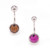 Package of 2 Belly Button Rings Navel Piercing with Jewels 14g