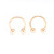 Gold IP Micro Nipple Barbell and Horseshoe Ring Set 16G 10mm 