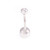 Pack of  Belly Button Rings with Cz and Belly Button Retainer 14g- 3pcs