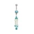 Turquoise Bead Chain Dangle Belly Ring