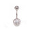 Package of two Belly Button Rings Navel Piercing with Jewels 14ga