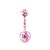 Pack of 4 Splatter Paint with CZ Jewel Design 14g Belly Button Rings