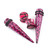 Pair of  Pink & Black Leopard Print Tapers ( 8g to 5/8 ) w/ O- Rings and Ear Plugs
