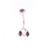 Pack of Belly Button Rings with Sphere Design adorned with Cubic Zirconia 14g- 7pcs