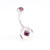 Pack of Belly Button Rings with Sphere Design adorned with Cubic Zirconia 14g- 7pcs