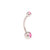 Pack of 5 Belly Button Rings Solid Titanium with Two CZ Jewels 14g- Assorted Colors 