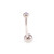 Pack of 5 Belly Button Rings Solid Titanium with Two CZ Jewels 14g- Assorted Colors 