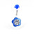 Pack of 5 Acrylic Flower Design and CZ Jewel Belly Button Ring 14ga 3/8 - 10mm - Assorted Colors