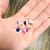 Pack of 5 Acrylic Flower Design and CZ Jewel Belly Button Ring 14ga 3/8 - 10mm - Assorted Colors