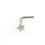 Pack of 3 Nose Rings- Star Nose L-Shape , Ball End Nose Bone, Bio-Flex Nose Screw with Blue CZ 22ga