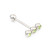 Tongue Barbells Pack of two with Three Cubic Zirconia Design 14g