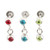 3PCS Dangle CZ Ball Labret Studs