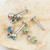 Steel 14G Externally Threaded Dangle CZ Ball Flat Back Labret Studs