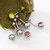 Pack of 6 Belly Button Rings UV Light Balls Surgical Steel 14ga